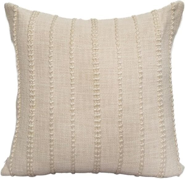 Self Textured Cotton Cushion Covers 45x45 cm – Decorative Throw Cushion Covers for Couch, Sofa, or Bed
