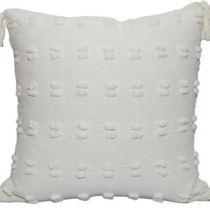 Woven Chenille Cushion Covers with Tassels 45x45 cm – Decorative Throw Cushions Covers (Set of 2)