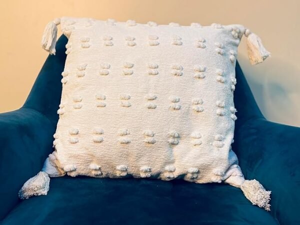 Woven Chenille Cushion Covers with Tassels 45x45 cm – Decorative Throw Cushions Covers (Set of 2) - Image 2